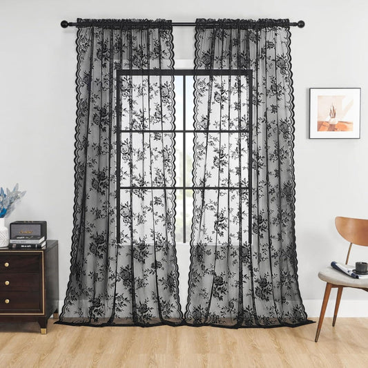 CharmSpitze: Cortinas de encaje semitransparentes – diseño romántico para una atmósfera de hogar luminosa