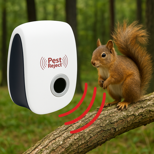 Dispositivo Repelente Ultrasonido para Ardillas - Control de Plagas Efectivo para Ahuyentar Ardillas en 48 Horas para Jardines y Patios