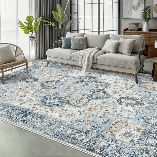 ChenilleTraum: Alfombra lavable a máquina con diseño retro y pelo suave & patrón decorativo – ideal para comedores y oficinas