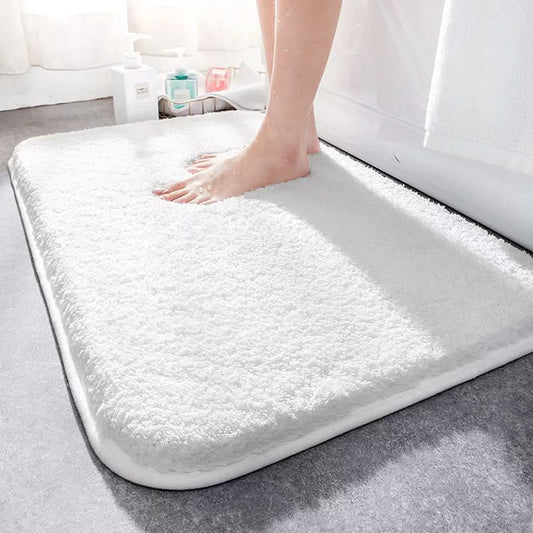 CloudLuxe: Alfombrilla de baño de microfibra extra gruesa con superficie ultra suave y respaldo antideslizante – para baño y aseo de invitados