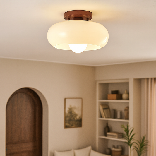 Creamara: Lámpara de Techo LED Bauhaus – diseño moderno y vidrio