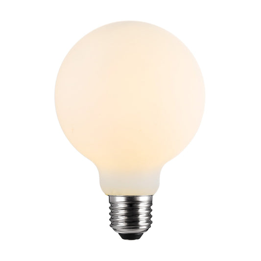 Bombilla de luz regulable Deco E27 G125, Opal/Blanco