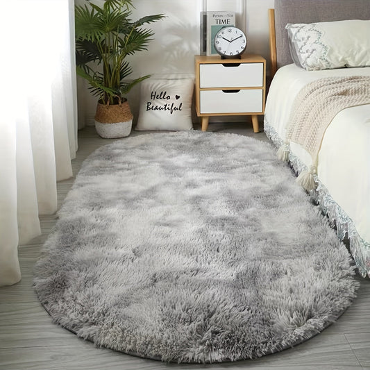 DecoEllis: Alfombra moderna ovalada de estilo neutral con suave pelo – decorativa para salas de estar y dormitorios