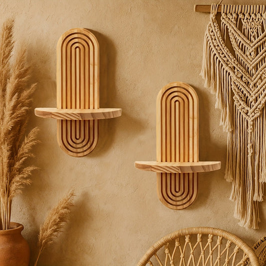 DekoTablett: Estantes de pared de madera – duraderos, decorativos y versátiles con apariencia de bandeja para plantas y fotos