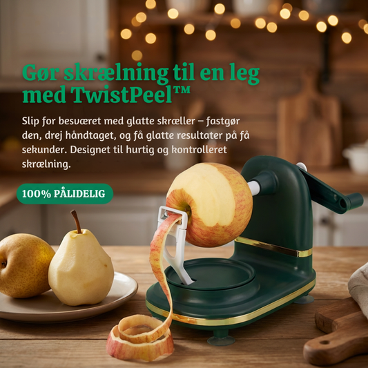 TwistPeel™ – Pelador de manivela ajustable para frutas y verduras