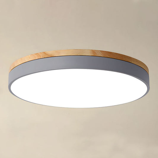 EcoLux: Lámpara de techo LED moderna redonda de madera – ahorradora de energía y elegante para dormitorios y salones