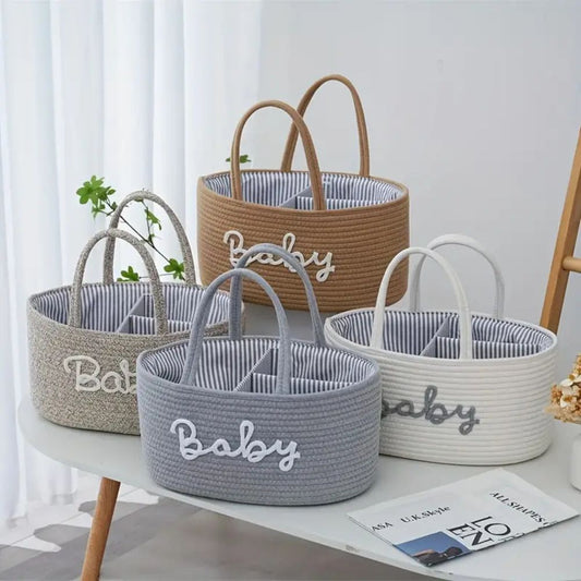 ElternStil: Organizador de almacenamiento en diseño de algodón – decorativo, duradero y práctico para artículos y accesorios de bebé