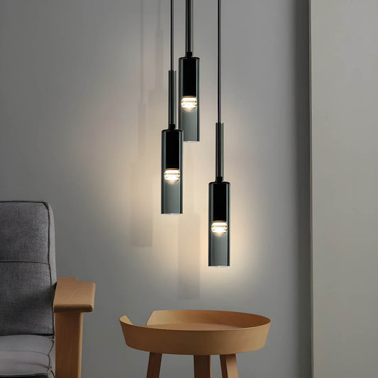 Elysséa: Lámpara colgante de vidrio y hierro con elegancia nórdica y casquillo E27 – para salón y área de café