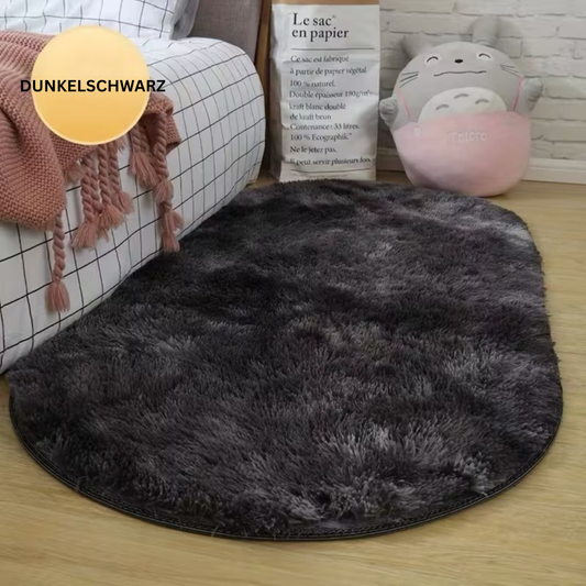 EntspannenNest: Alfombra ovalada colorida, suave y esponjosa – resistente y fácil de cuidar para áreas de estar