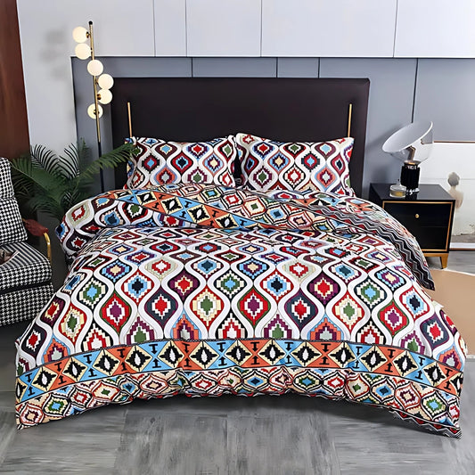 EthnoLeben: Juego de funda nórdica lujoso – suave, transpirable y duradero con diseño Boho-Tribal para el hogar