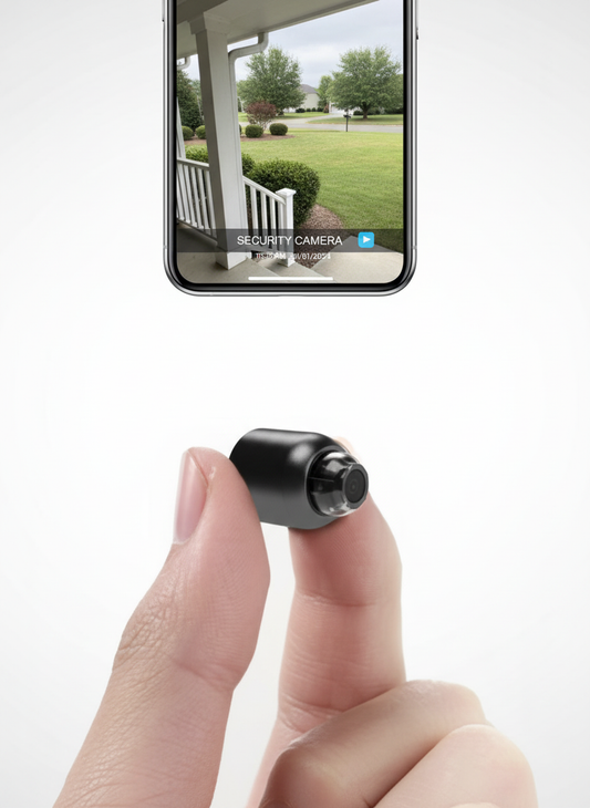 Paquete de 2 Mini Cámaras de Seguridad WiFi | 1080P HD, Ángulo Amplio de 140°, Visión Nocturna, Detección de Movimiento (32GB SD Incluida)