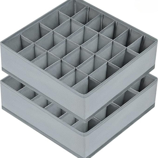FachOrdnung: Organizador de almacenamiento plegable – con 24 compartimentos, práctico y ahorrador de espacio para calcetines y ropa interior