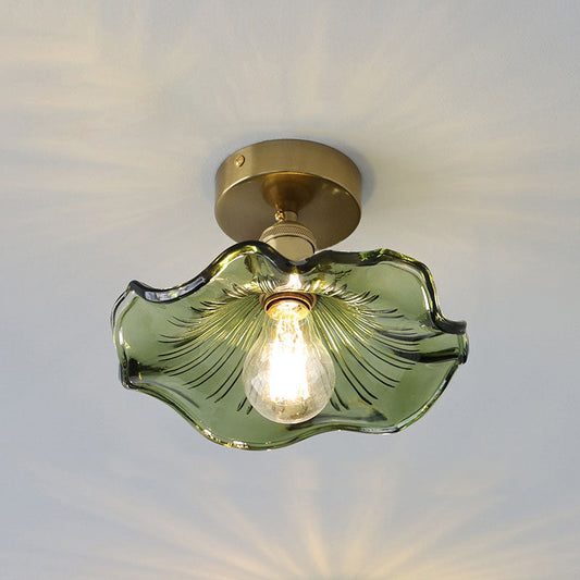 FioriLux: Lámpara de techo de vidrio en forma de flor – Luz LED elegante para sala de estar y dormitorio