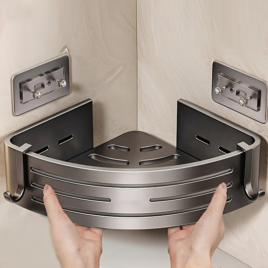 FlexHaken: Estante de pared para cocina – estante de aluminio multifuncional, ahorrador de espacio y decorativo con ganchos para utensilios y accesorios de baño