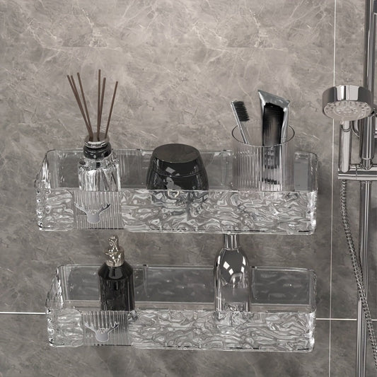 FlexRegal: Estante de pared para baño – estante de plástico moderno, multifuncional y estable sin taladrar para cosméticos y accesorios