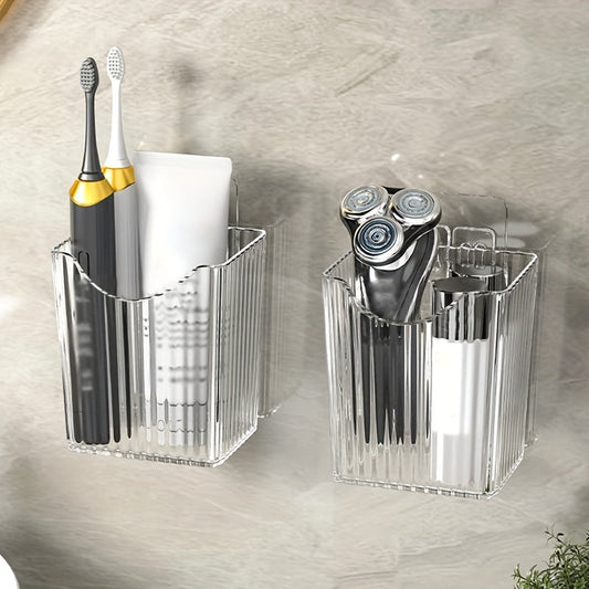 FlexibelOrganisieren: Estantería de pared para baño – estantería de plástico moderna, multifuncional y decorativa para cepillos de dientes, cosméticos y accesorios