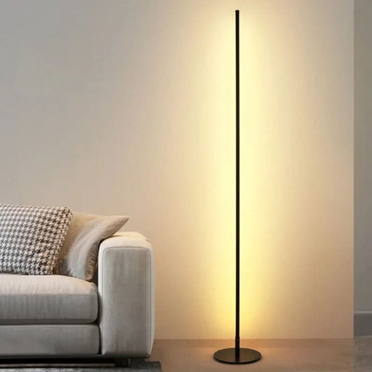 FlorGlow: Lámpara de pie LED con moderno cuerpo de metal y atenuación continua – para rincones de sofá y oficina en casa