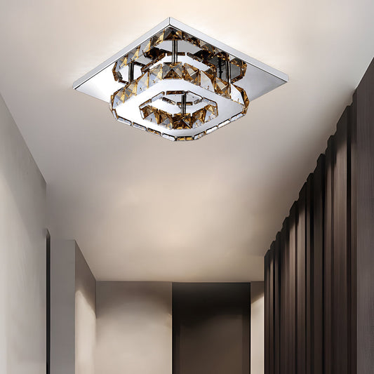 GlanzFlur: Lámpara de techo LED de cristal lujosa y moderna – decorativa y brillante para el pasillo y la sala de estar