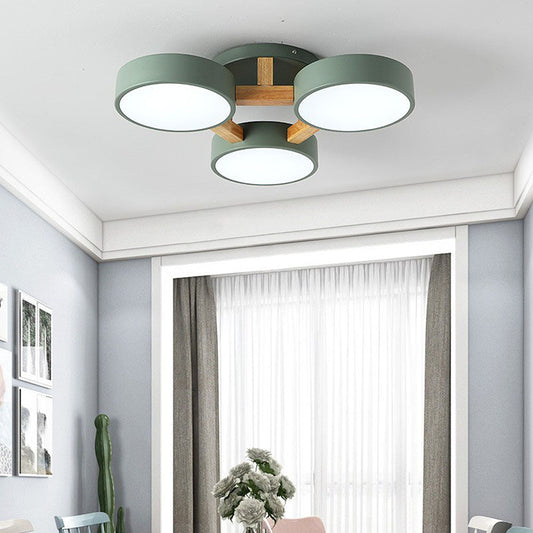 GlanzNord: Lámpara de techo LED minimalista de madera y hierro – elegante y energéticamente eficiente para dormitorios y pasillos
