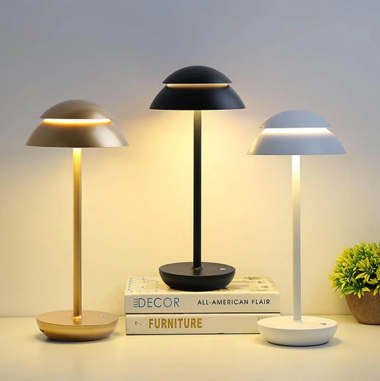 GlanzPilz: Lámpara de Mesa LED Moderna con Batería – Inalámbrica, Regulable y Recargable con Función Táctil