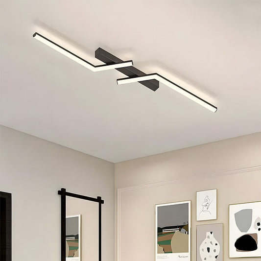 GlanzStreifen: Lámpara de techo LED alargada y sencilla – decorativa y eficiente en energía para cocina y pasillo