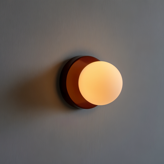 GlowSphere: Elegante lámpara de pared LED de vidrio blanco – Luz estilosa para salón y dormitorio