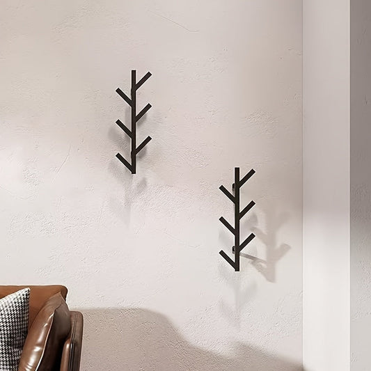 HakenKunst: Perchero de pared – elegante estructura de metal con tubos dorados, ahorrador de espacio y decorativo para dormitorio y oficina
