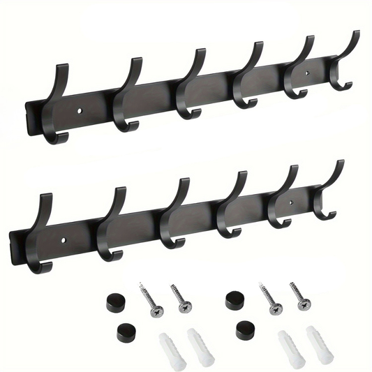 HakenStil: Perchero de pared – diseño moderno en aluminio, resistente y ahorrador de espacio con 6 ganchos para ropa y accesorios