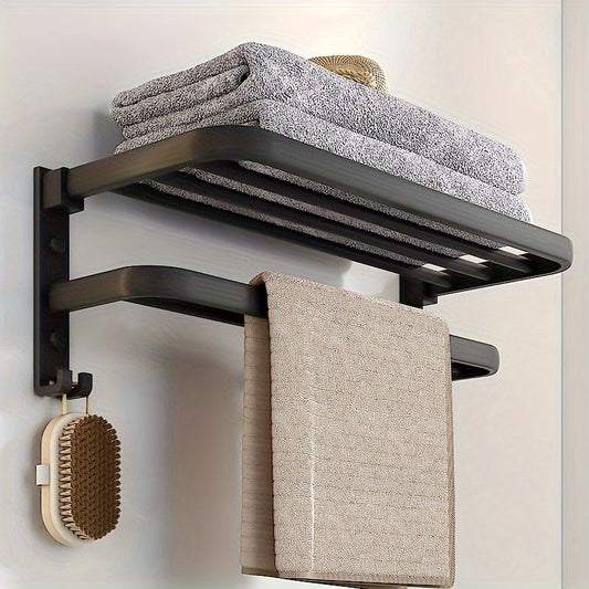 HandtuchPlus: Estante de pared para baño – estante de plástico moderno, decorativo y colgante con soporte para toallas para la organización del baño
