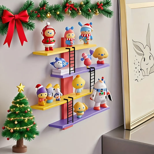 HellesRegal: Estantes de pared de plástico – 4 niveles, decorativos y flotantes para figuras, decoraciones y accesorios en el pasillo