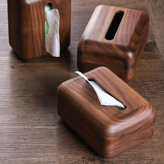 HolzAkzent: Soporte para pañuelos de diseño atemporal – robusto, decorativo y versátil para el hogar
