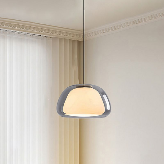 Jellura: Lámpara colgante de vidrio blanco con difusor en forma de gelatina moderna – para una iluminación de ambiente elegante