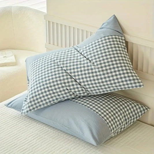 KaroTraum: Funda de almohada a cuadros – suave y fácil de cuidar para el dormitorio (1 pieza)