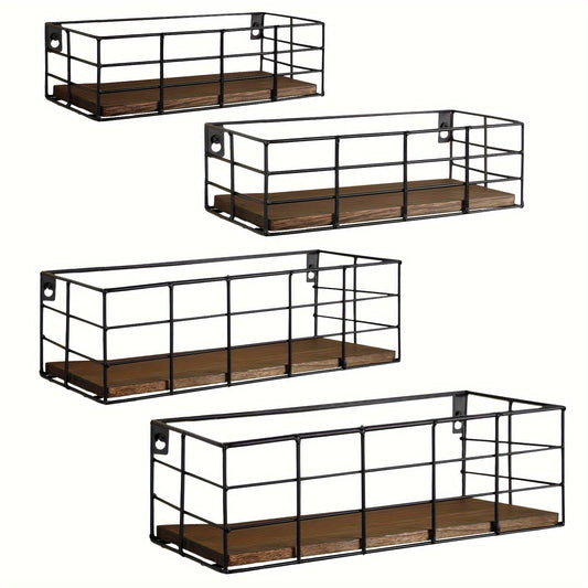 KlassischesSatz: Estanterías de pared de madera – elegantes, robustas y flotantes para sala de estar, dormitorio y comedor
