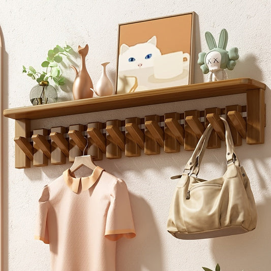 KompaktesGestell: Perchero independiente – diseño moderno de madera dura, decorativo y multifuncional para pasillo, sala de estar y habitación de huéspedes