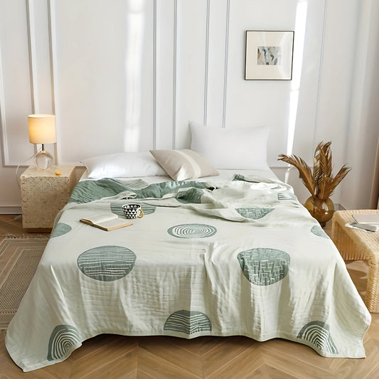 KreisFlair: Mantas de algodón en un elegante diseño redondo con calidad de algodón ligera y estructura de fácil cuidado – para sofá y cama