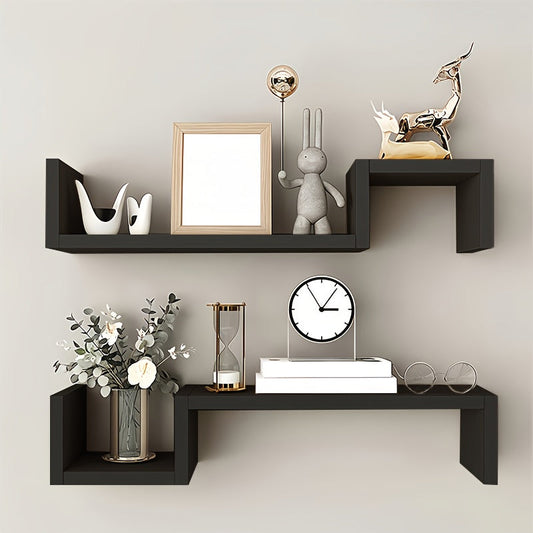 KunstDeko: Estantes de pared decorativos – ahorradores de espacio, estables y colgantes en diseño moderno de madera para baño y cocina