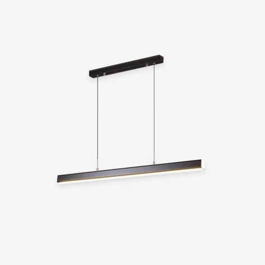 Linearéa: Lámpara colgante LED moderna – Lámpara de metal lineal en negro y marrón para comedores y salas de estar