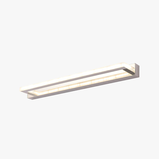 Liora Lámpara de pared LED con frente de espejo rectangular – Luz moderna para dormitorios y baños