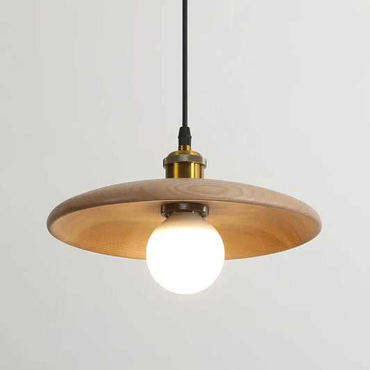 LumiArte: Lámpara colgante de madera con pintura de vidrio – Luz LED moderna para comedor y sala de estar