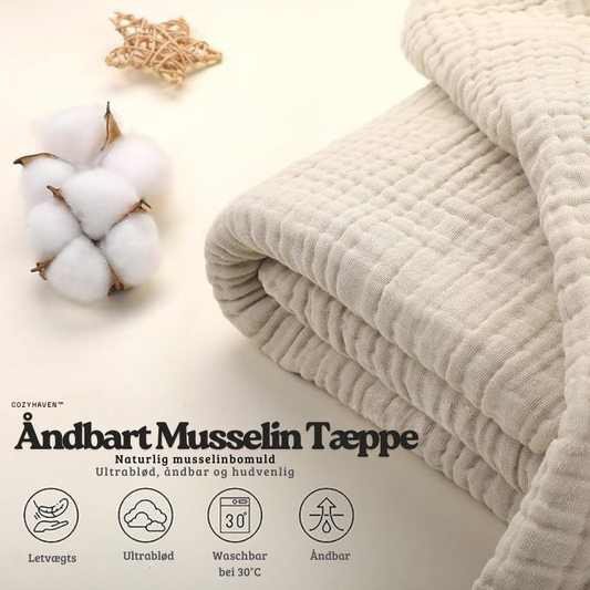 CozyHaven™ – Manta de Muselina Transpirable