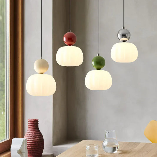 LumiDéco: Lámpara colgante Art Déco con pantalla color crema – elegante lámpara de suspensión