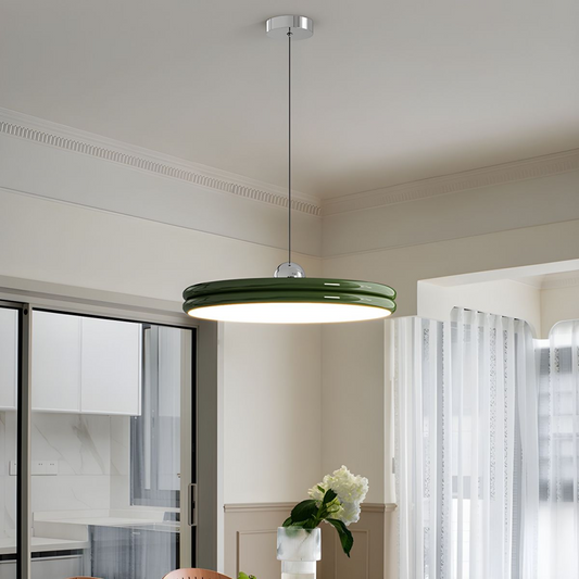 LumiForma: Lámpara colgante minimalista de metal y acrílico con atenuación triple – para sala de estar y comedor