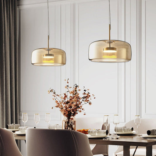 LumiGlas: Elegante lámpara colgante de vidrio – Luz estilosa para salón y comedor
