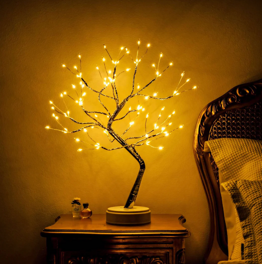 LumoBaum: Lámpara de árbol de luces LED – Lámpara de mesa decorativa inalámbrica con batería