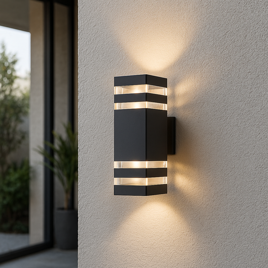 LumoDuo: Lámpara de pared exterior LED de 2 llamas – luz de pared moderna para exteriores