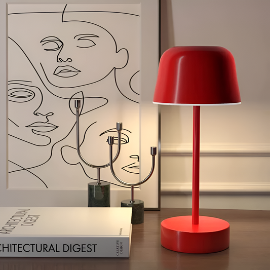 LumoRetro: Lámpara de Mesa LED Inalámbrica – Recargable en Diseño Retro para Sala de Estar y Mesita de Noche