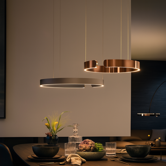 LumoRing: Moderna lámpara colgante LED en forma de anillo - Lámpara elegante para comedor y sala de estar