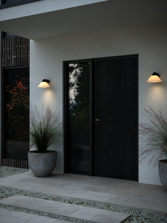 Luz de Pared Exterior Linas, Negro/Opal