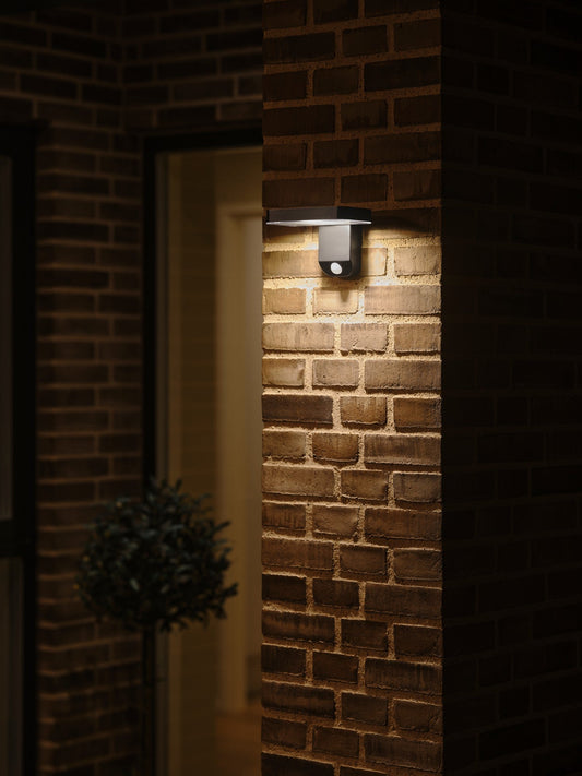 Luz Solar de Pared LED Cuadrada Rica para Exterior, Negra